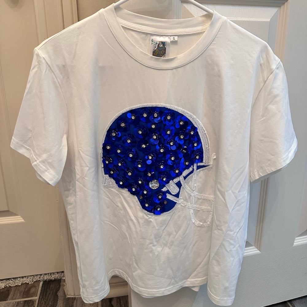 Queen of Sparkles football helmet shirt